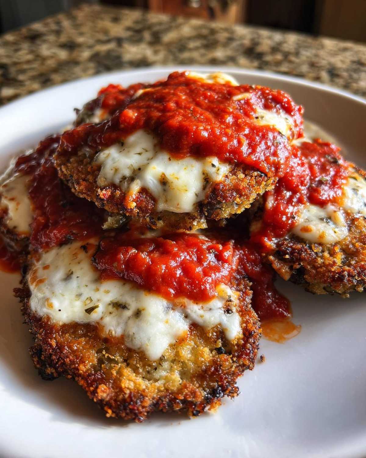 Parmesan Crusted Eggplant with Marinara - detail 1