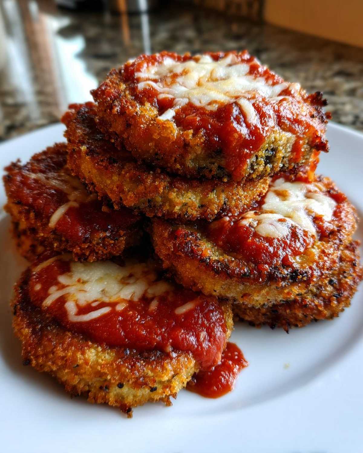 Parmesan Crusted Eggplant with Marinara - detail 2