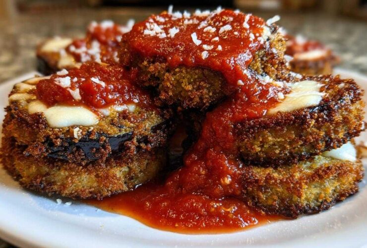 Parmesan Crusted Eggplant with Marinara