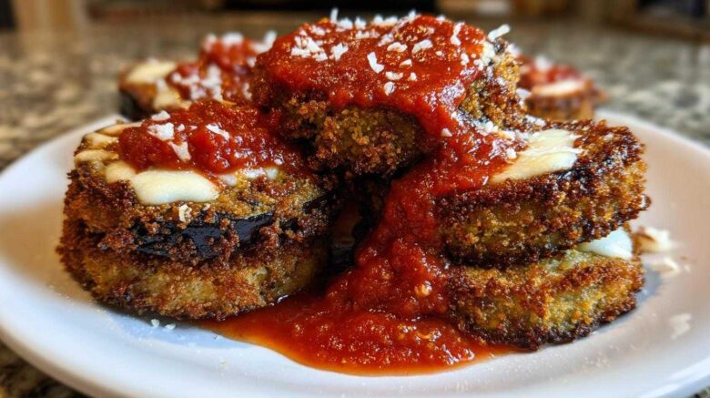 Parmesan Crusted Eggplant with Marinara