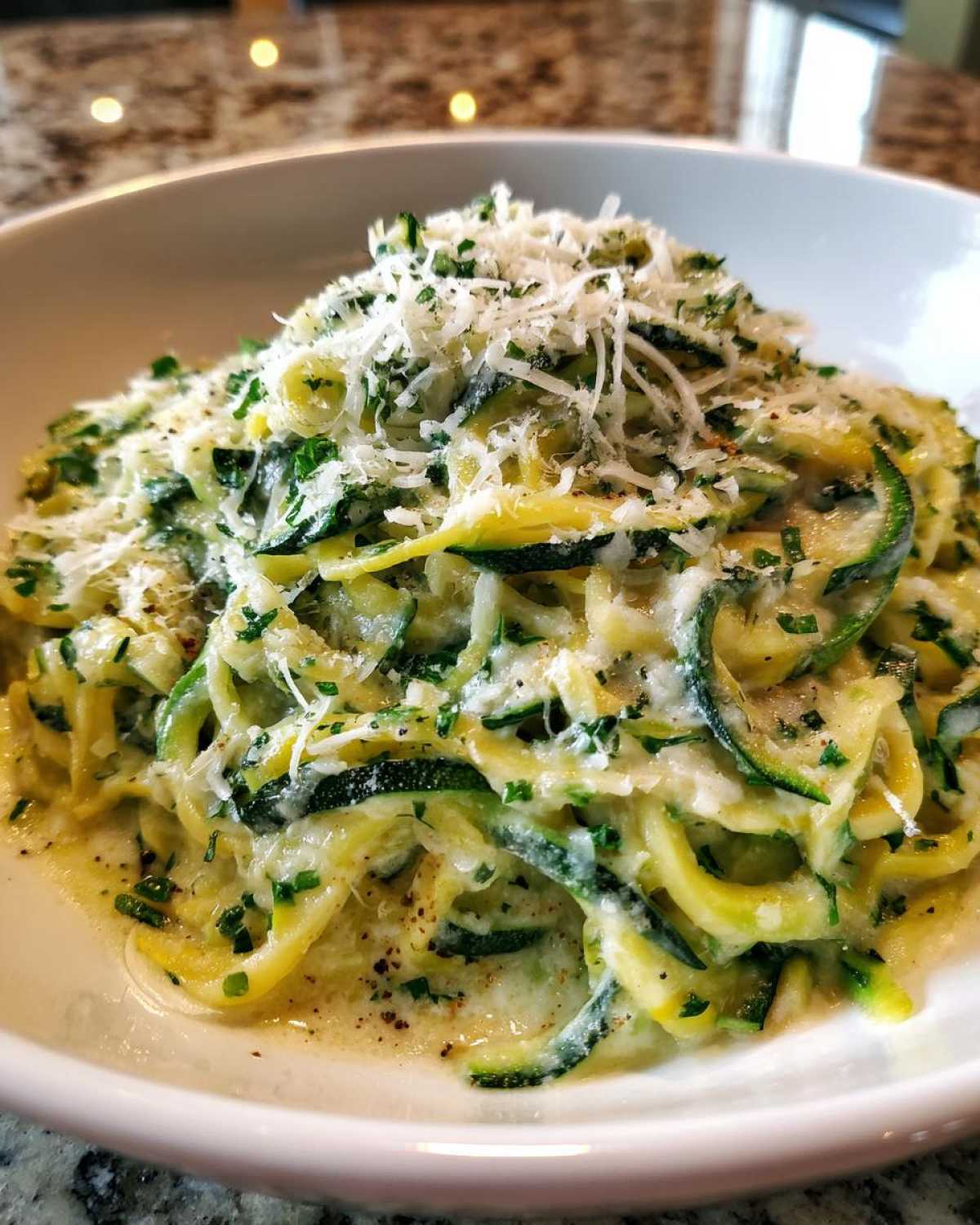 Parmesan Zucchini Noodle Alfredo - detail 2