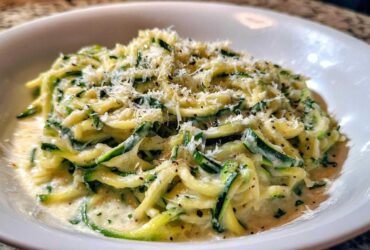 Parmesan Zucchini Noodle Alfredo