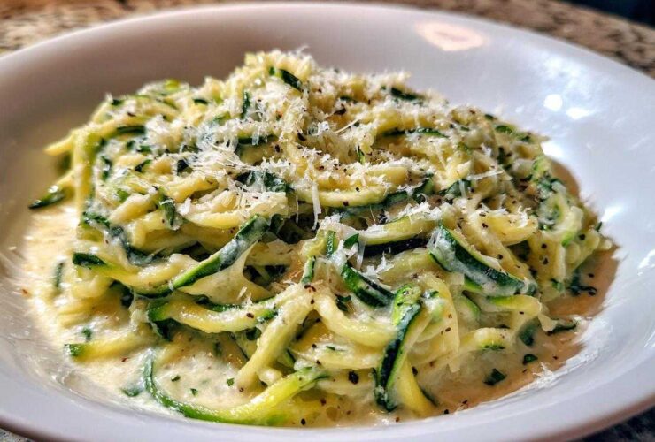 Parmesan Zucchini Noodle Alfredo
