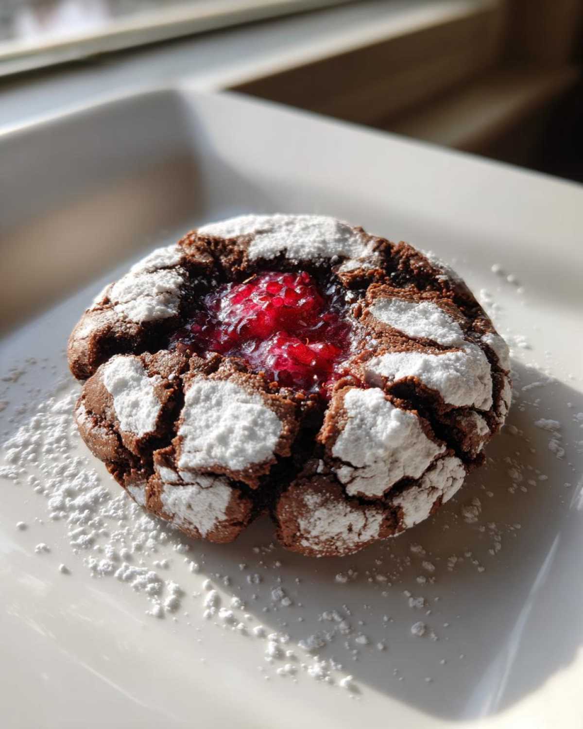 Raspberry Chocolate Crinkle Cookies - detail 2