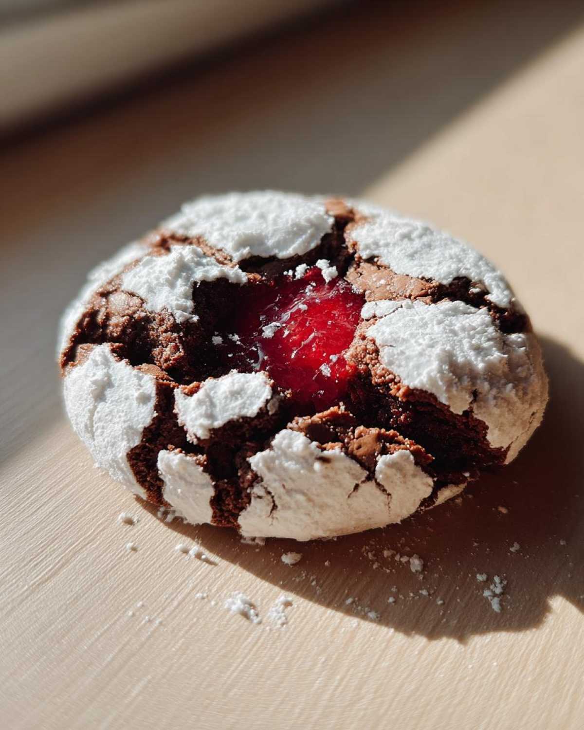 Raspberry Chocolate Crinkle Cookies - detail 4