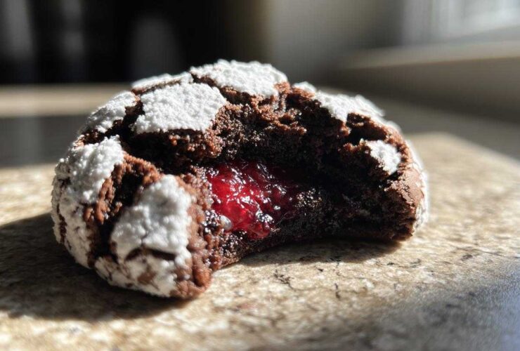 Raspberry Chocolate Crinkle Cookies