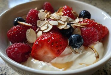 Red Berry Almond Yogurt Bowl