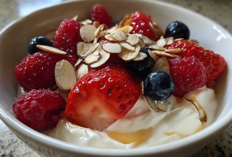 Red Berry Almond Yogurt Bowl
