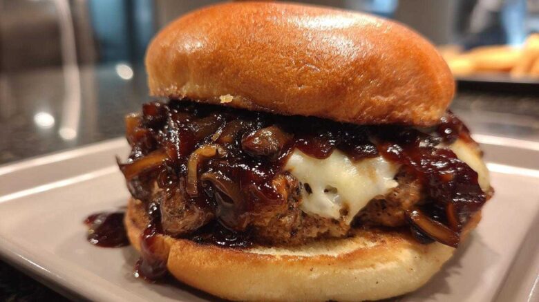 Red Wine Mushroom Burger