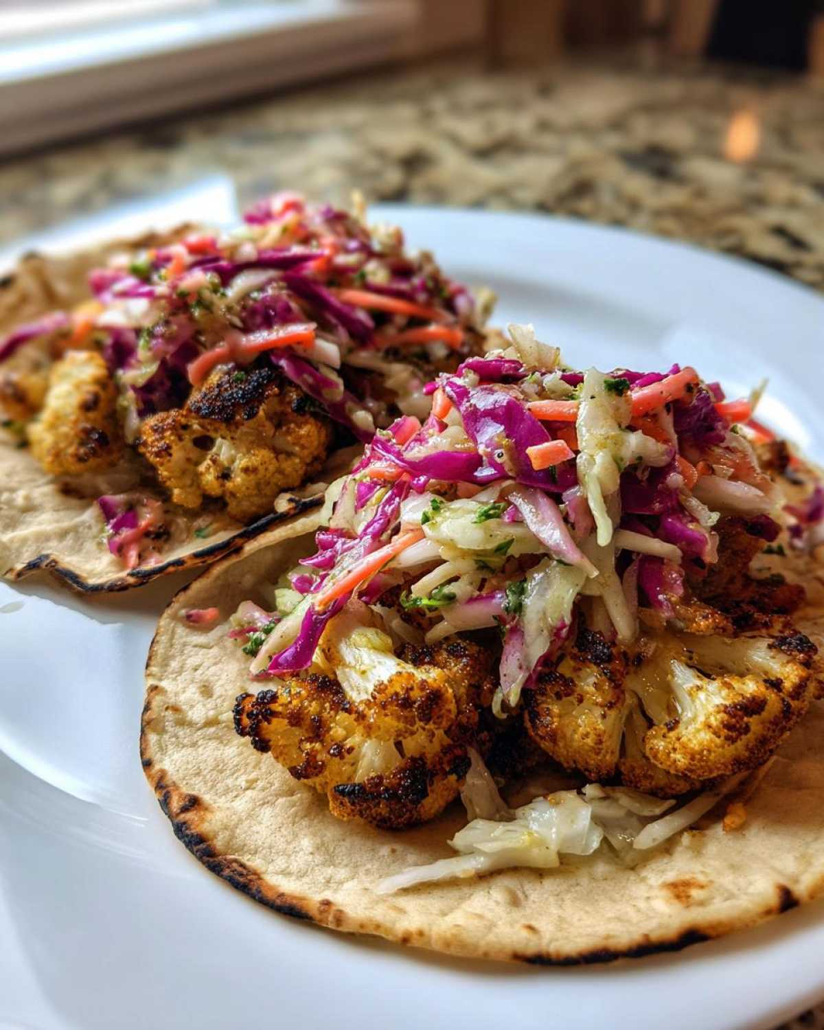 Roasted Cauliflower Tacos with Spicy Slaw - detail 2