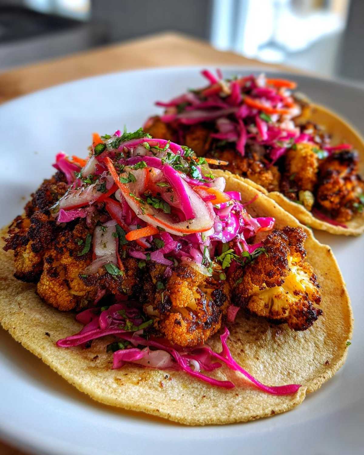 Roasted Cauliflower Tacos with Spicy Slaw - detail 4