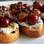 Roasted Grape and Goat Cheese Crostini
