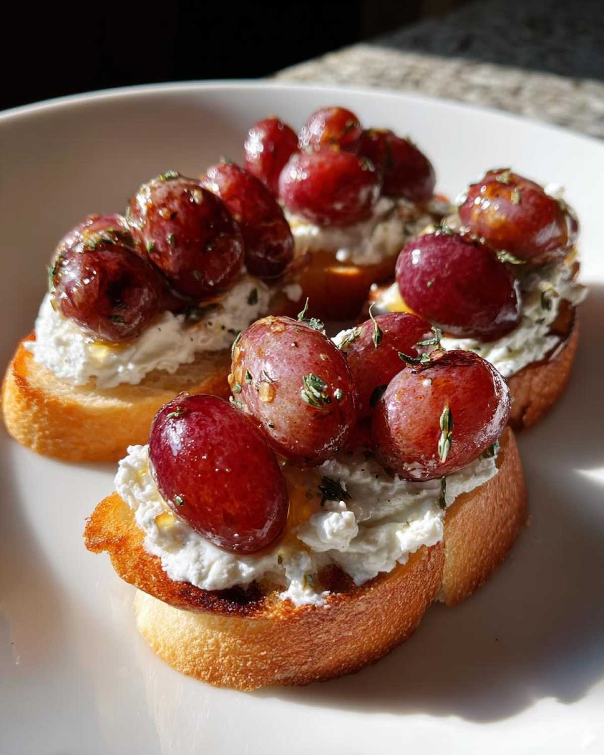 Roasted Grape and Goat Cheese Crostini - detail 2