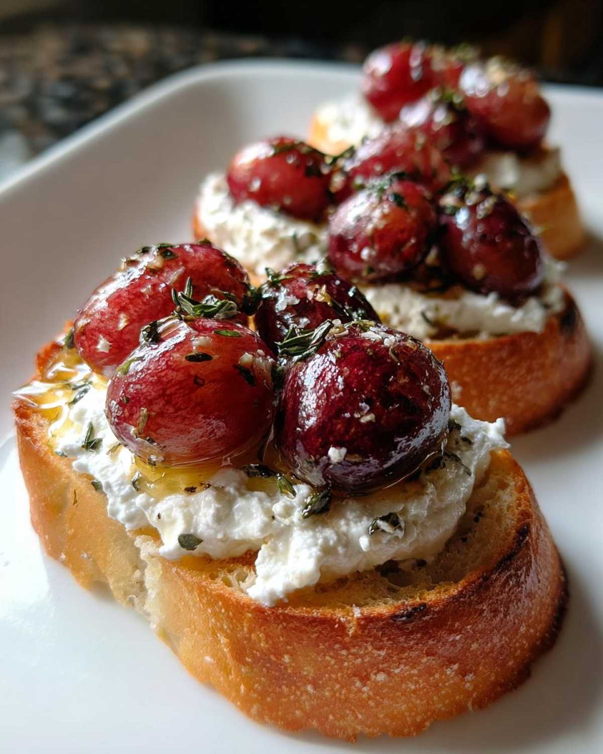 Roasted Grape and Goat Cheese Crostini - detail 3
