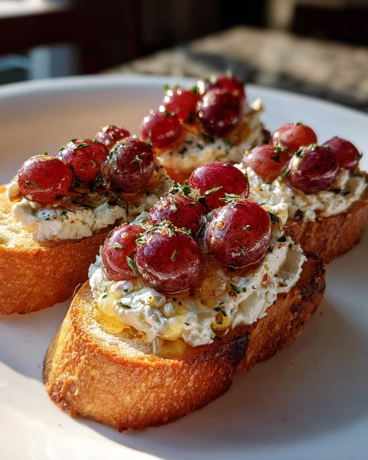 Roasted Grape and Goat Cheese Crostini - detail 4