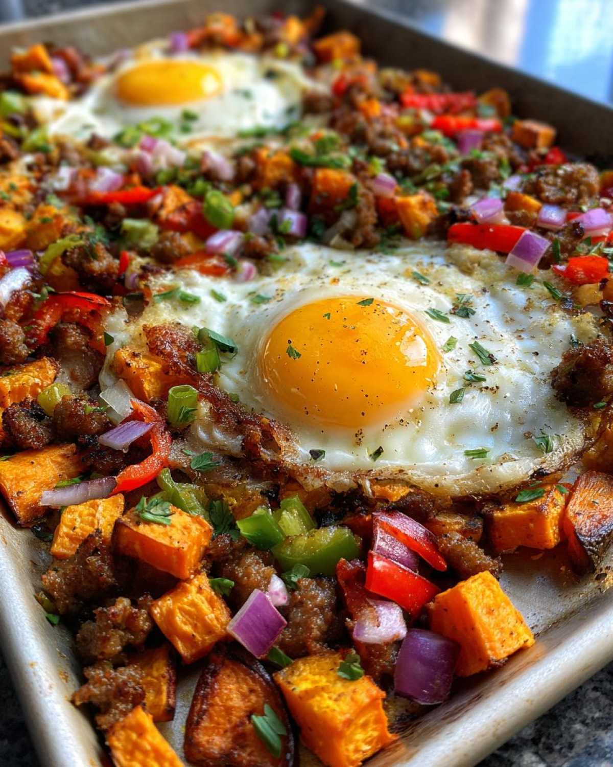 Sheet Pan Breakfast Hash with Sweet Potatoes - detail 1