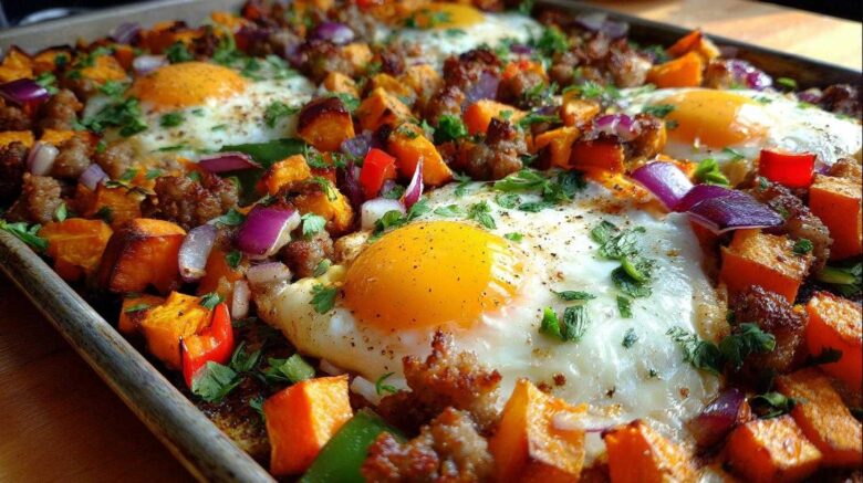 Sheet Pan Breakfast Hash with Sweet Potatoes