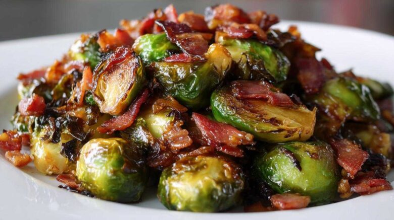 Sheet Pan Maple Dijon Bacon Brussels