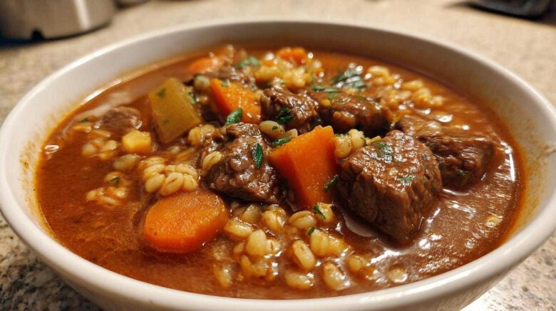 Slow Cooker Beef and Barley Stew