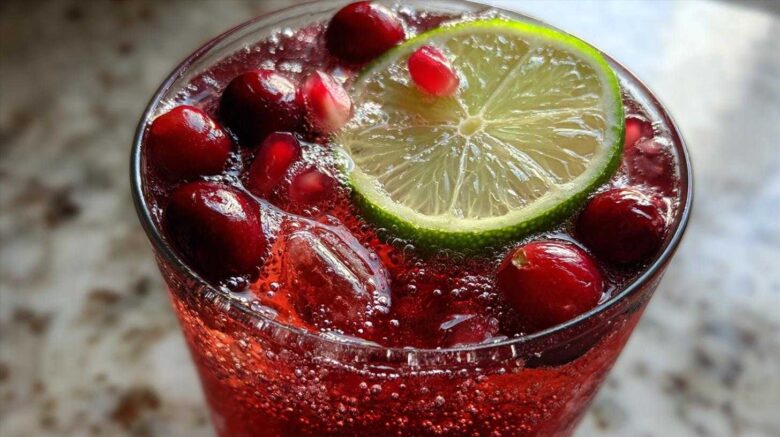 Sparkling Cranberry Pomegranate Mocktail
