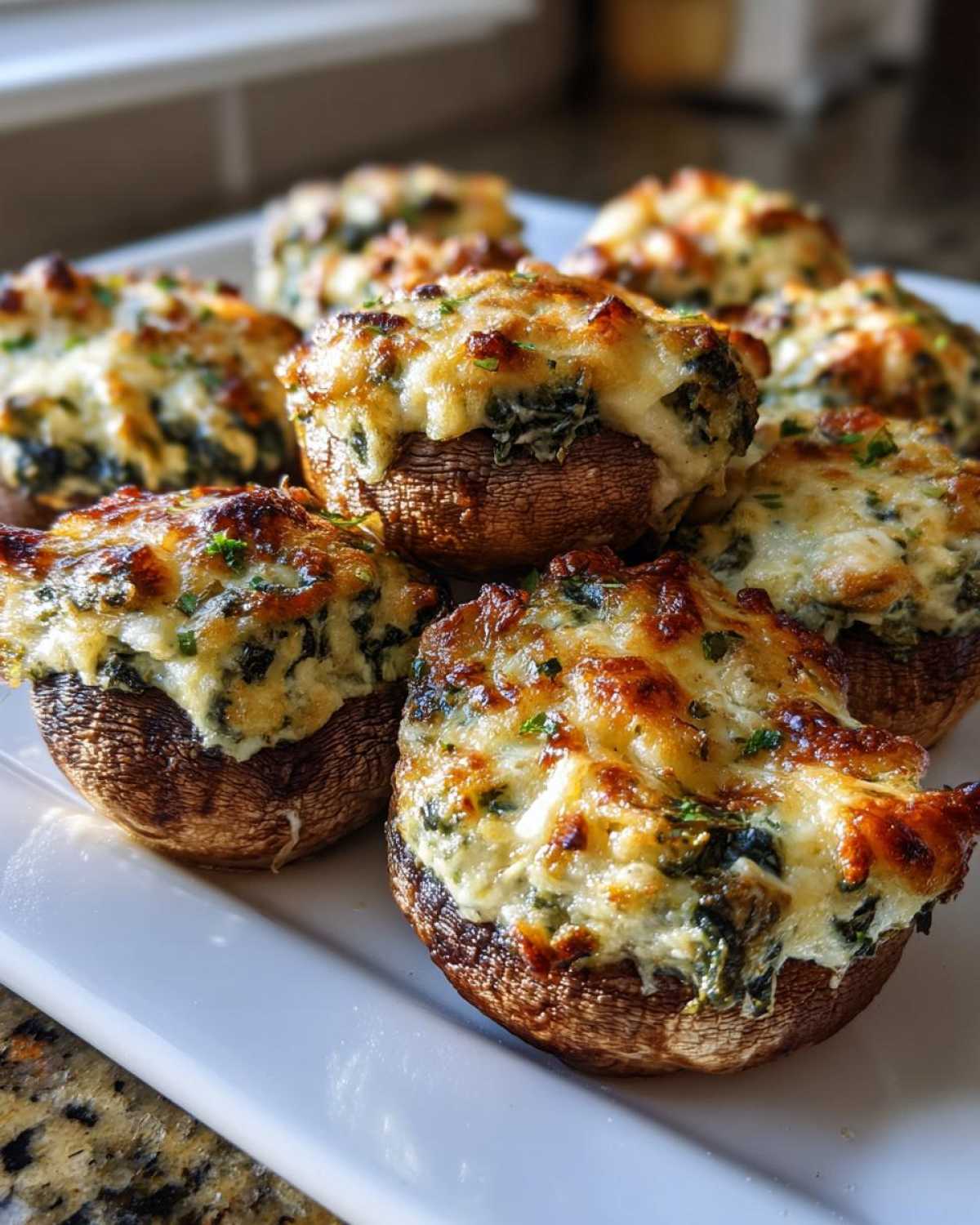 Spinach Artichoke Stuffed Mushrooms - detail 2