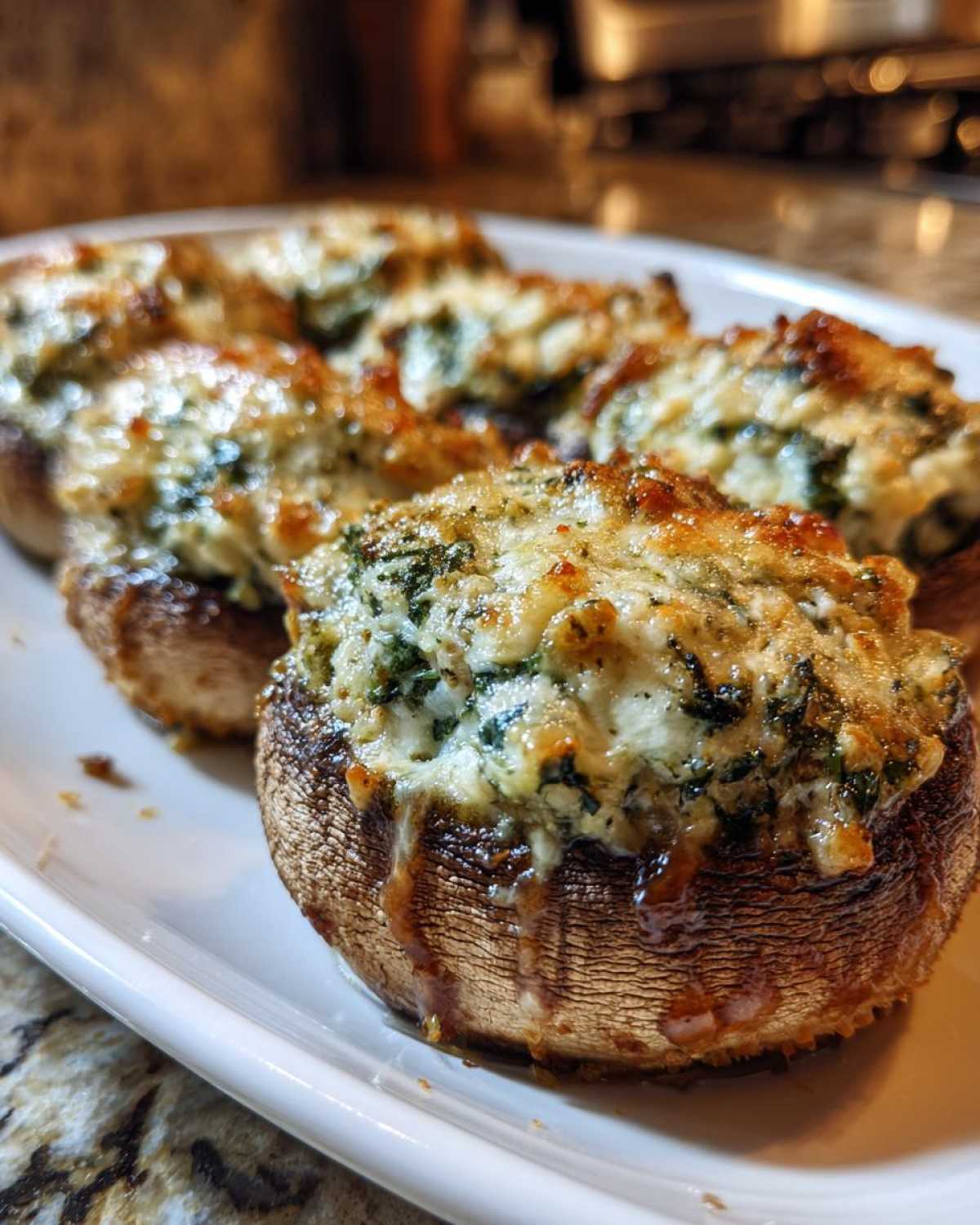 Spinach Artichoke Stuffed Mushrooms - detail 3