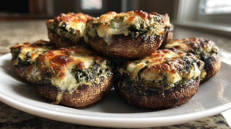 Spinach Artichoke Stuffed Mushrooms