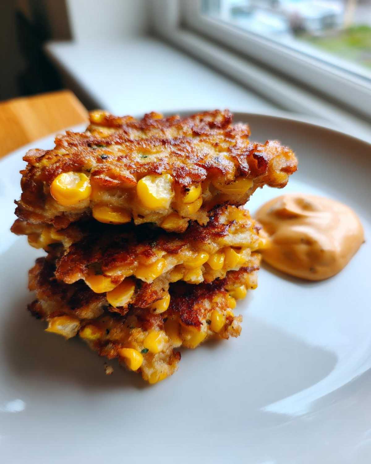 Sweet Corn Fritters with Spicy Aioli - detail 2