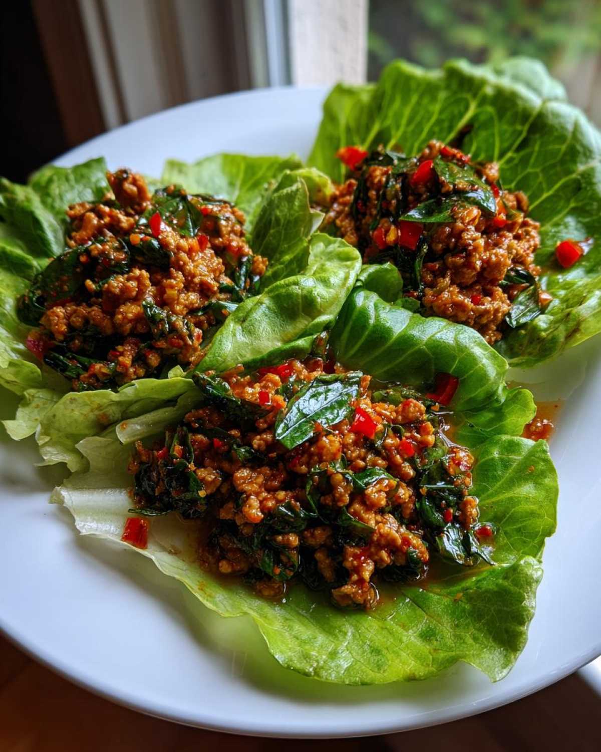 Thai Basil Chicken Lettuce Wraps - detail 3
