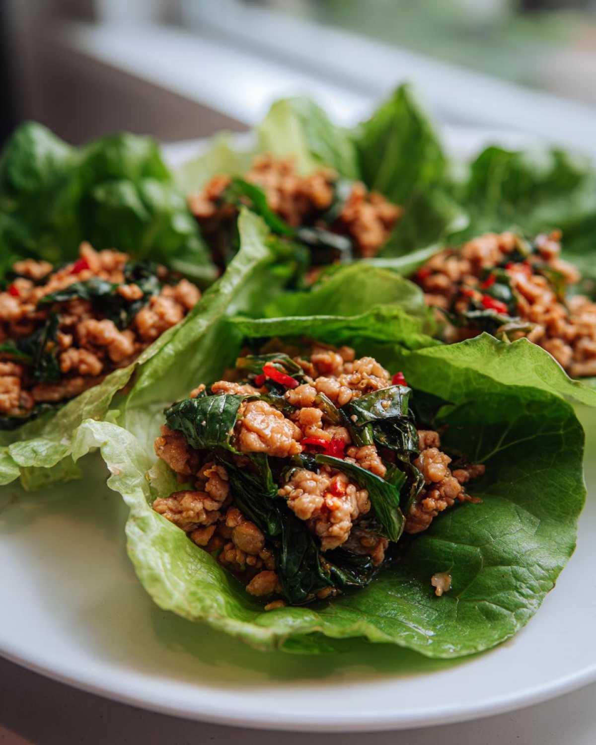Thai Basil Chicken Lettuce Wraps - detail 4