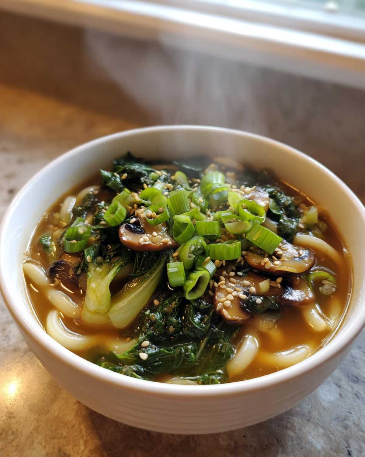 Vegan Ginger Miso Broth with Udon - detail 1