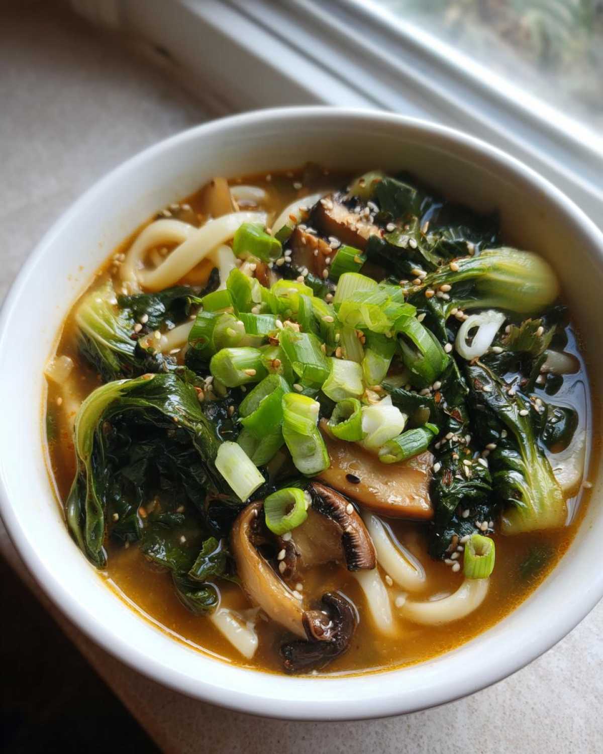 Vegan Ginger Miso Broth with Udon - detail 2