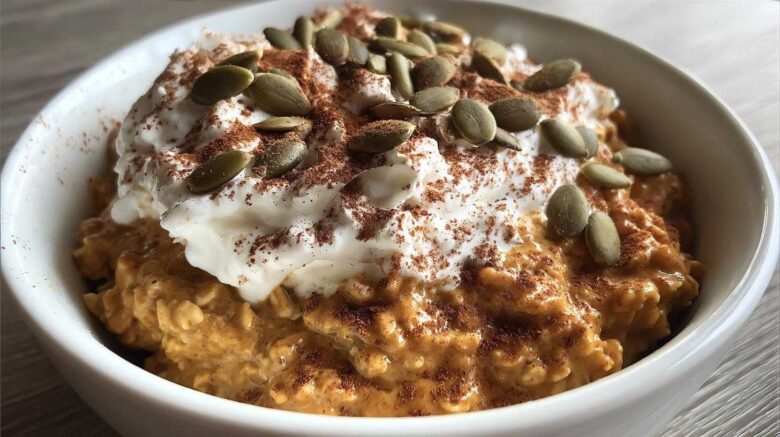 Vegan Pumpkin Spice Latte Oatmeal