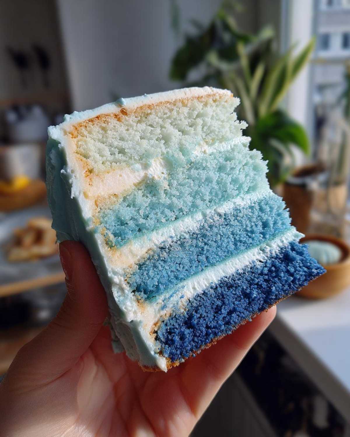 Vintage Blue Ombre Cake for Birthday - detail 1
