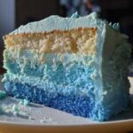 Vintage Blue Ombre Cake for Birthday