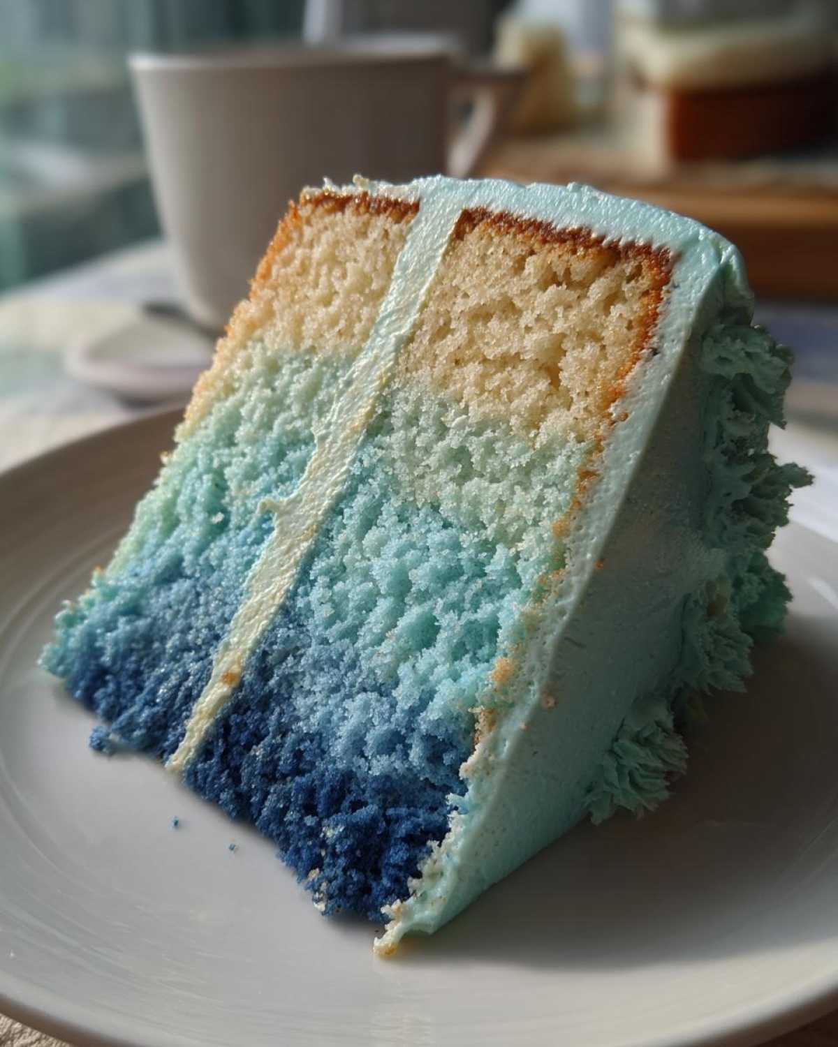 Vintage Blue Ombre Cake for Birthday - detail 3