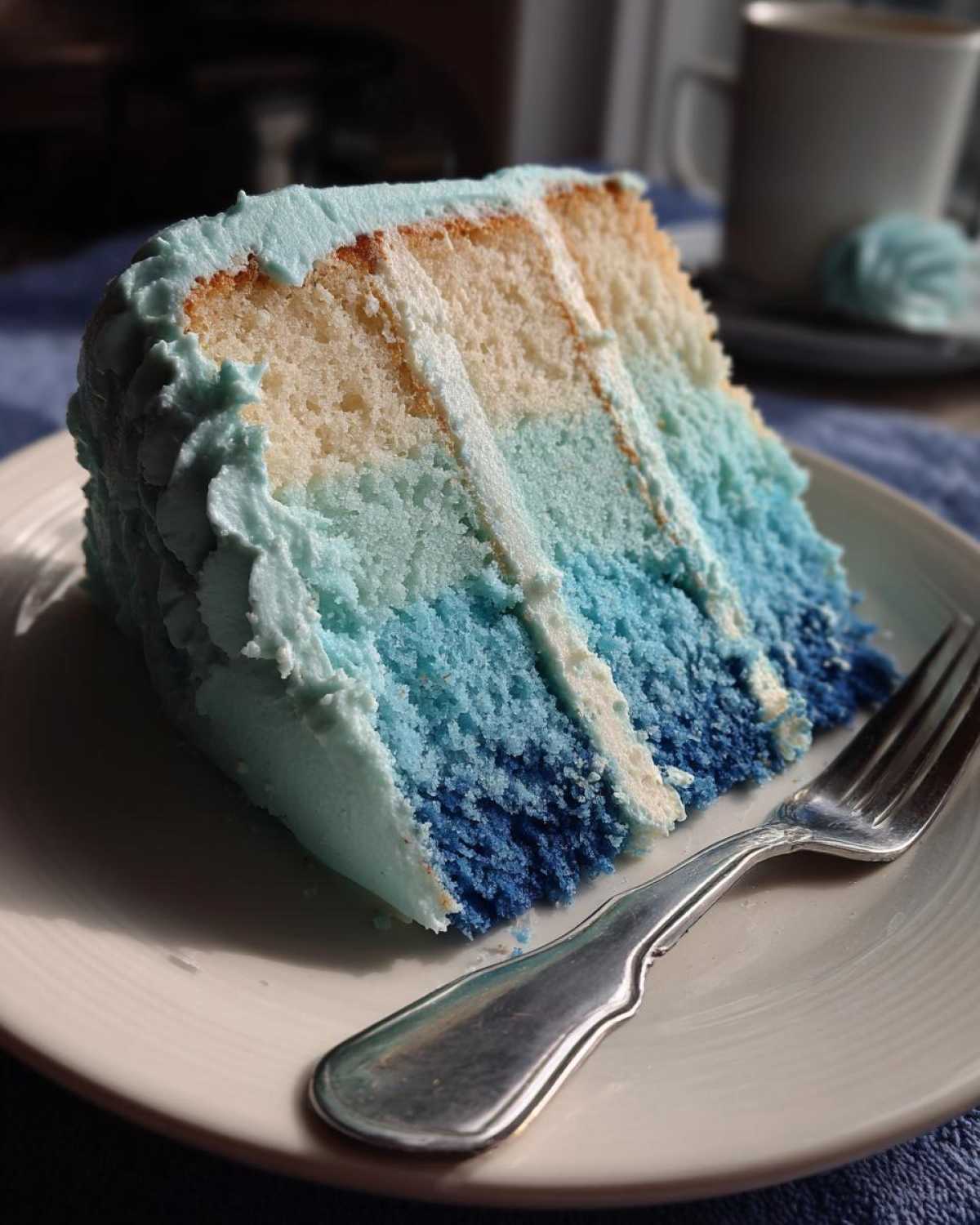 Vintage Blue Ombre Cake for Birthday - detail 4