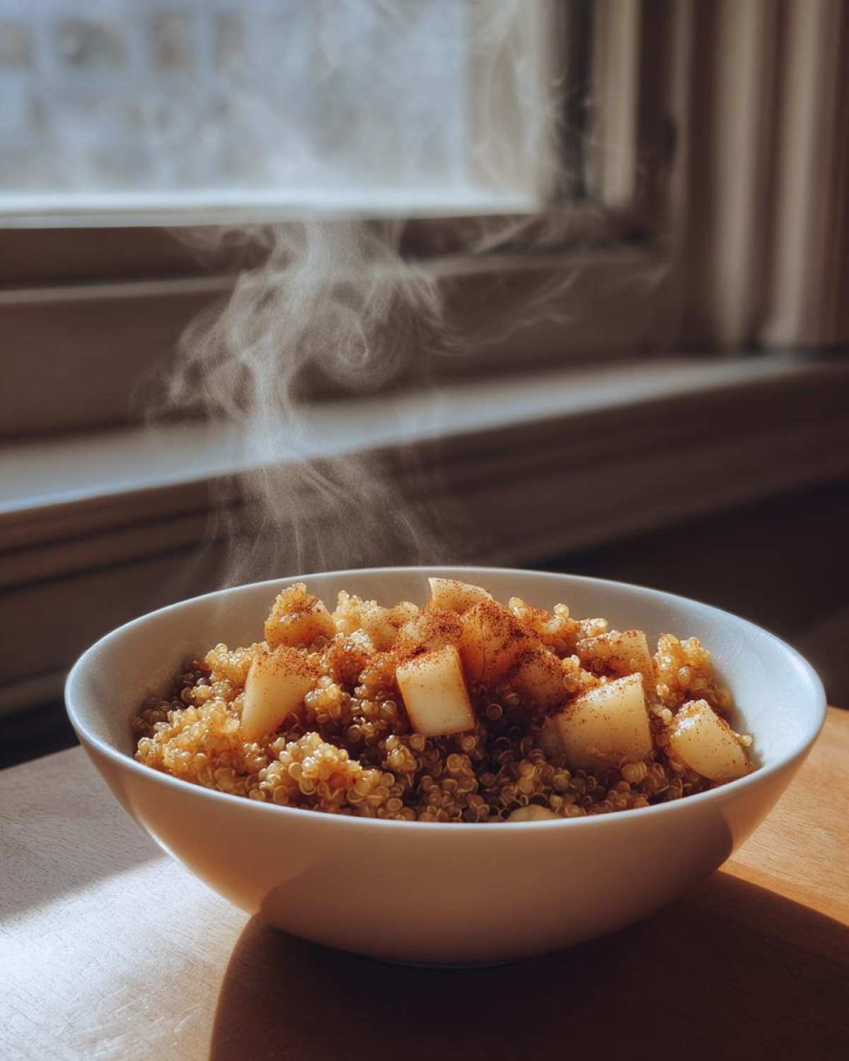 Warm Apple Cinnamon Quinoa Breakfast Bowl - detail 3