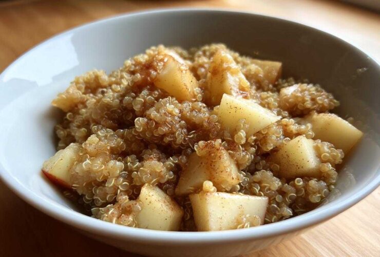 Warm Apple Cinnamon Quinoa Breakfast Bowl
