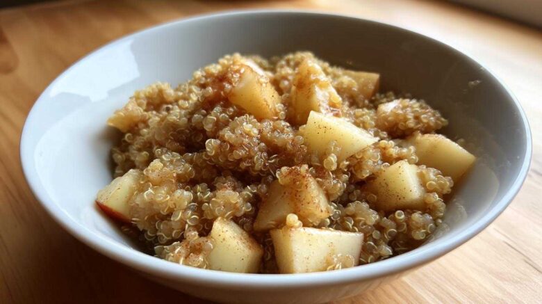 Warm Apple Cinnamon Quinoa Breakfast Bowl