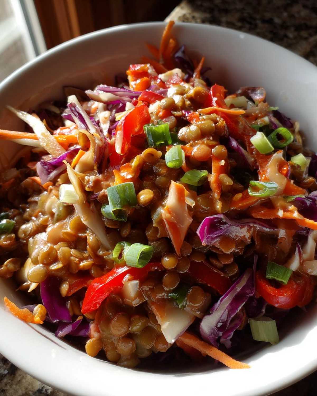 Warm Lentil Spring Roll Bowls - detail 1