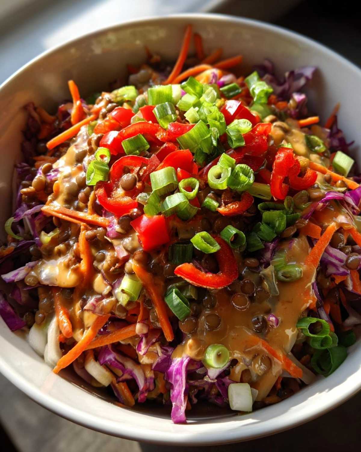Warm Lentil Spring Roll Bowls - detail 3