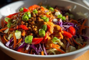 Warm Lentil Spring Roll Bowls