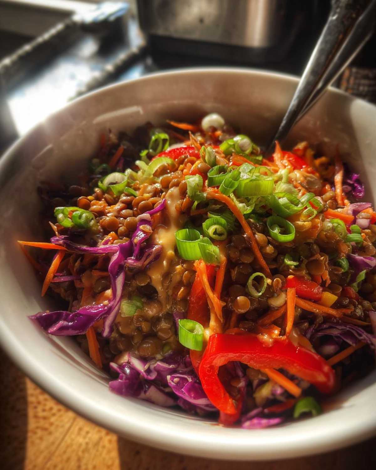 Warm Lentil Spring Roll Bowls - detail 4