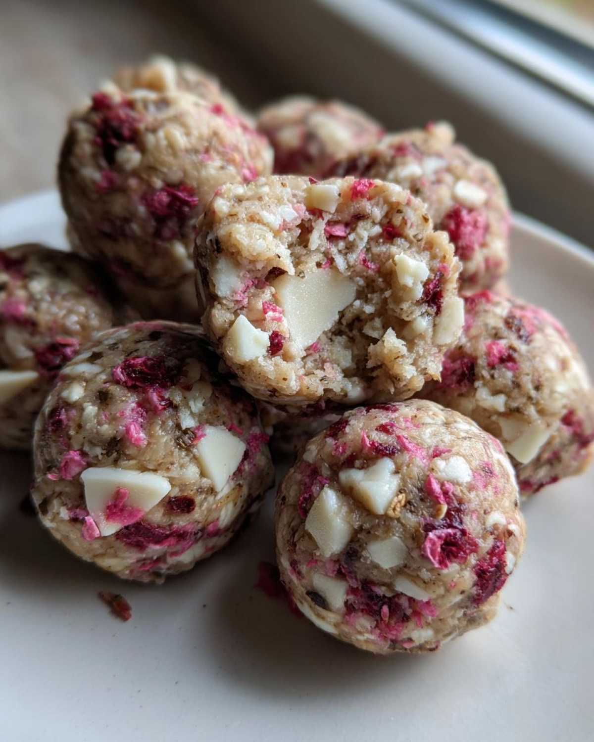 White Chocolate Raspberry Energy Bites - detail 1