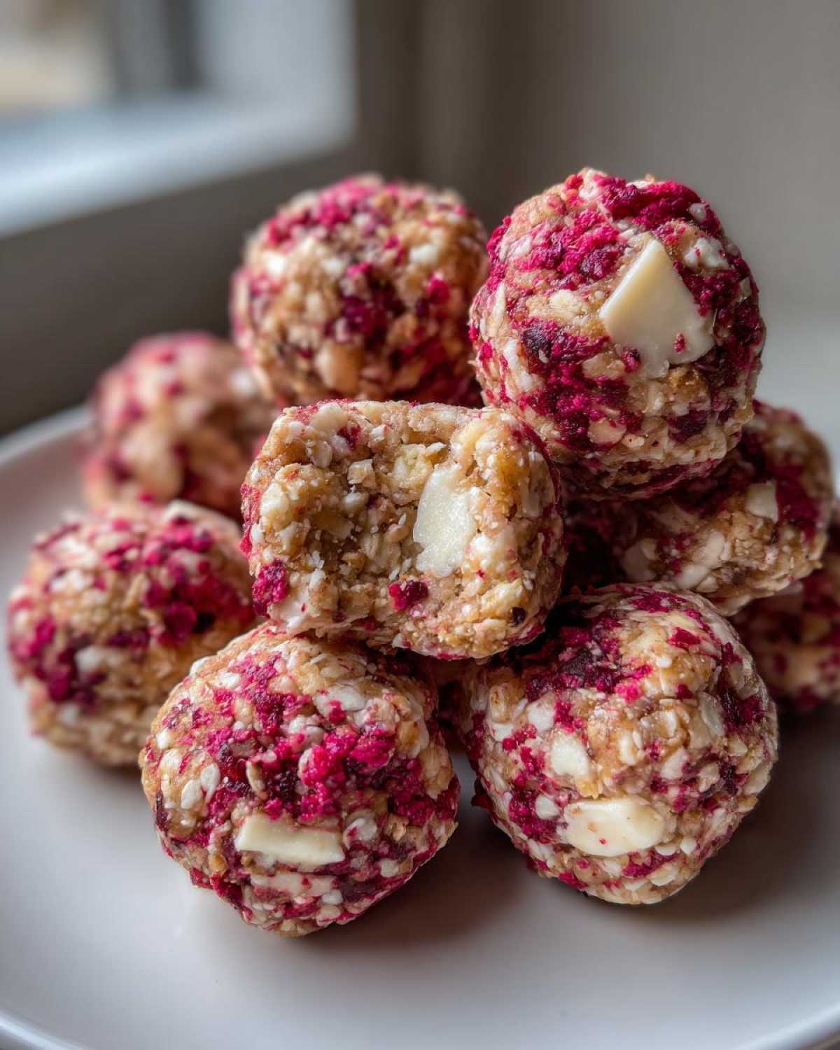White Chocolate Raspberry Energy Bites - detail 2