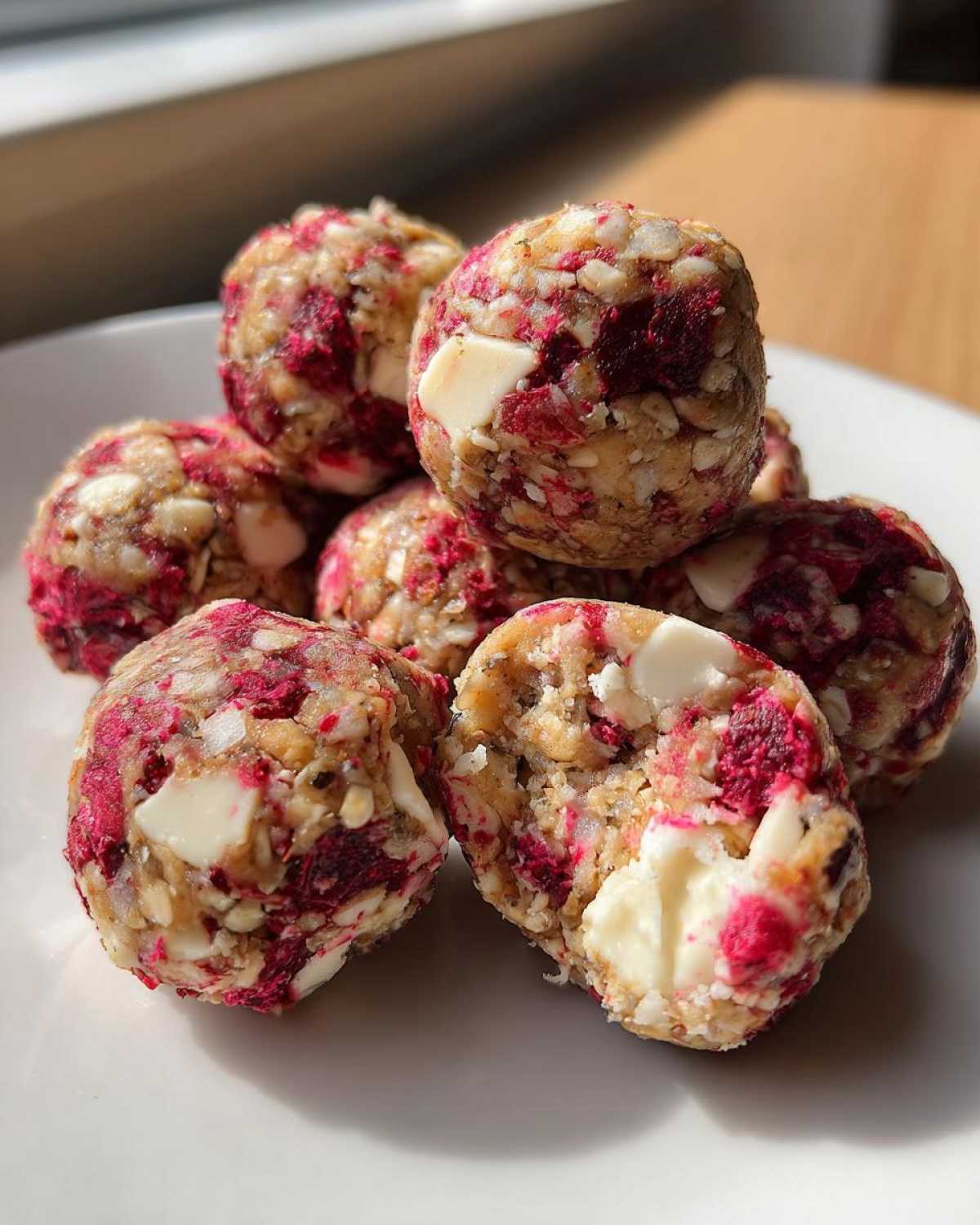 White Chocolate Raspberry Energy Bites - detail 3