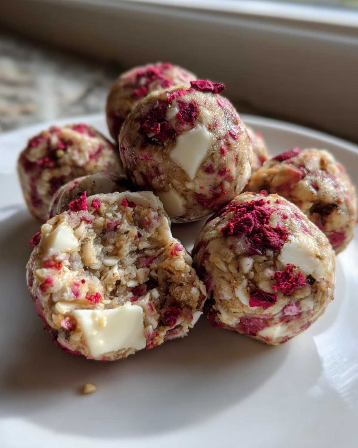 White Chocolate Raspberry Energy Bites - detail 4