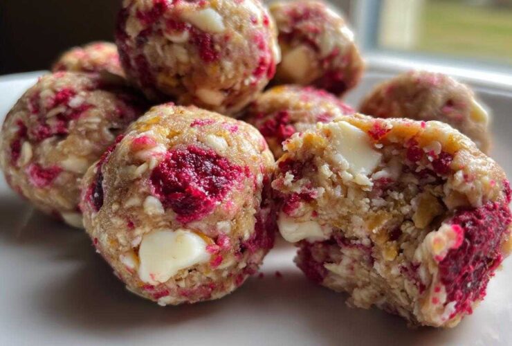White Chocolate Raspberry Energy Bites
